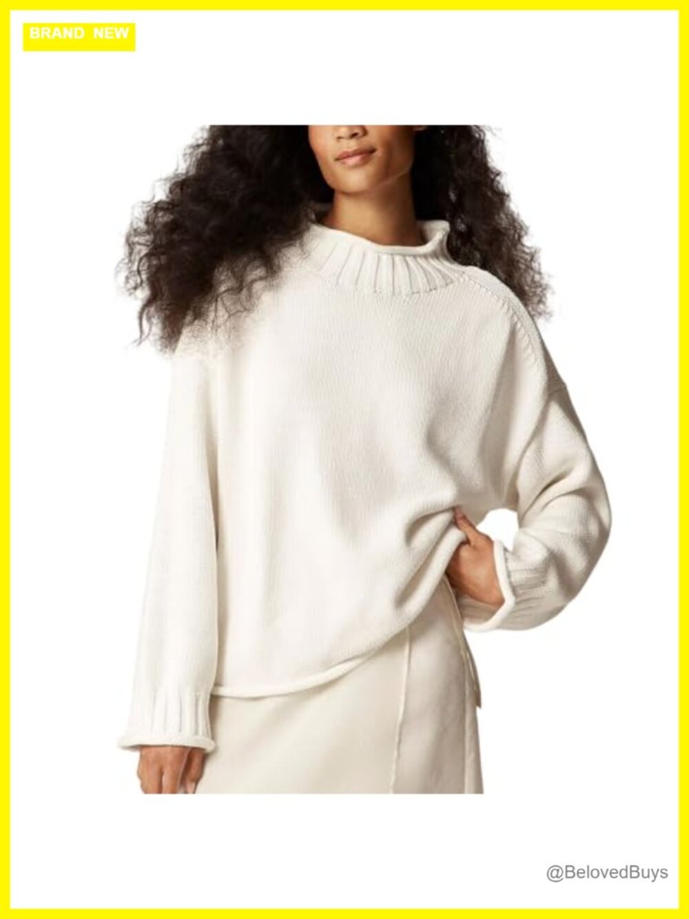 Oversized Roll Neck Sweater Long Sleeve Chunky Knit Pullover Cozy Loose Knitwear